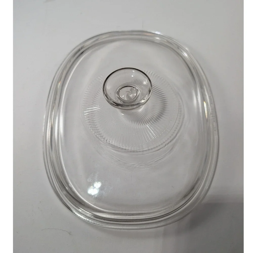 Pyrex F-12-C Clear Glass Oval Casserole Replacement Lid 8.5x6.5 1.5 Qt Dish